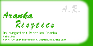 aranka risztics business card